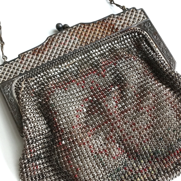 Antique / Vintage French Art Nouveau Style Chainmail Mini Purse Early 1900's - Picture 11 of 13